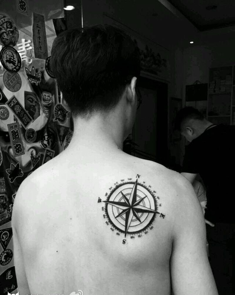 指南针纹身图片