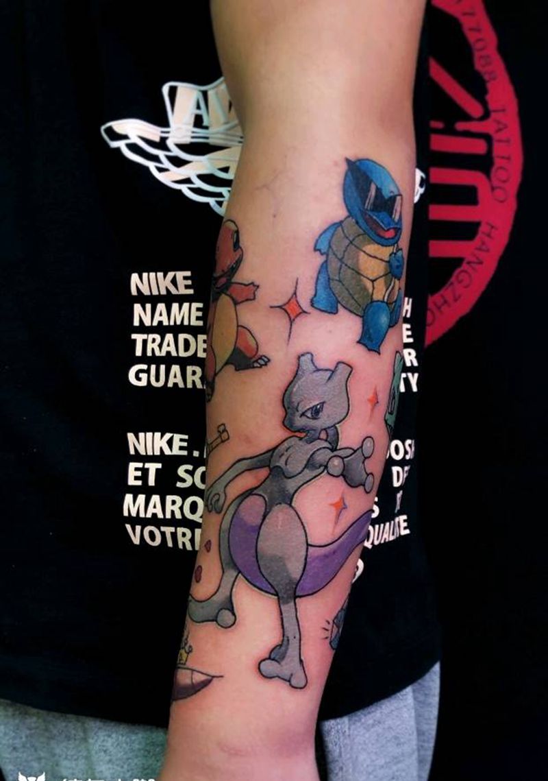 神奇宝贝纹身图片_手臂Old School纹身图案