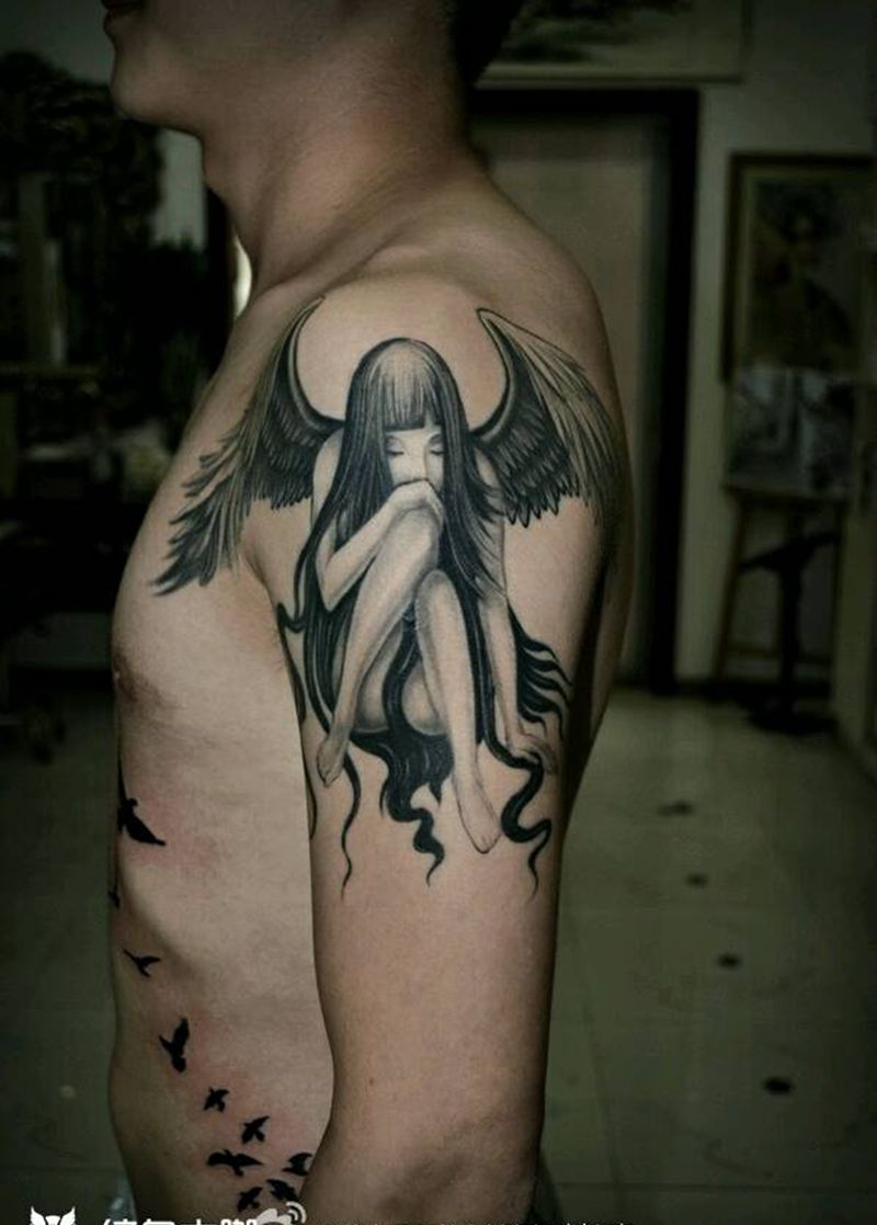 天使纹身图片