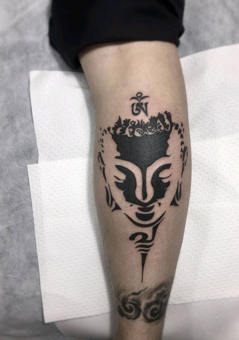 小腿纹身纹身图片_腿部纹身图案