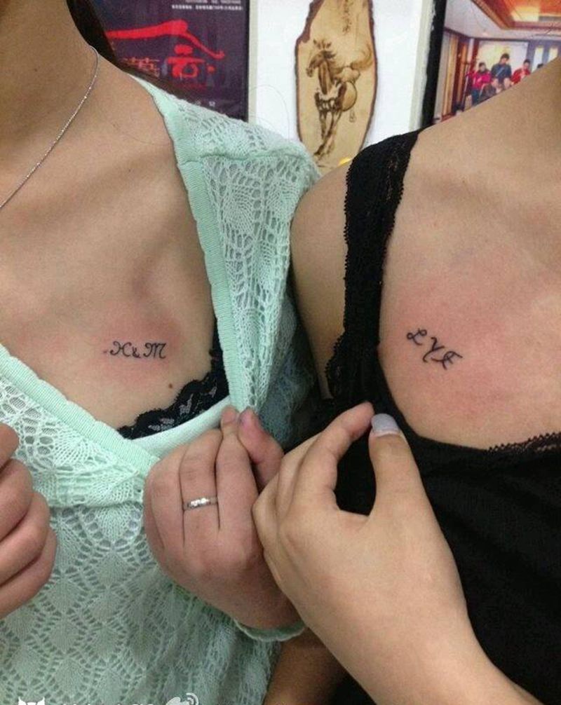 姐妹花纹身图片