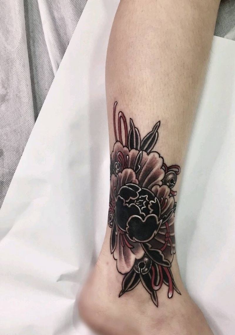 脚踝遮盖纹身纹身图片_腿部纹身图案