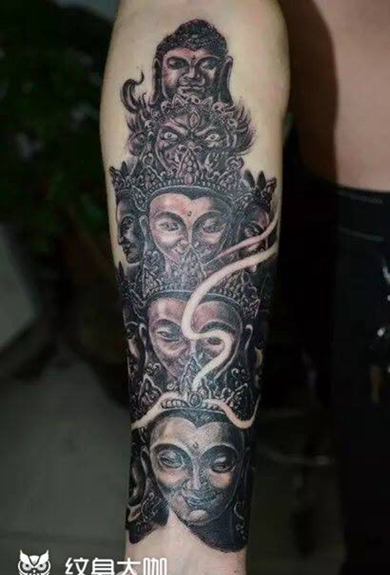 十一面佛纹身图片