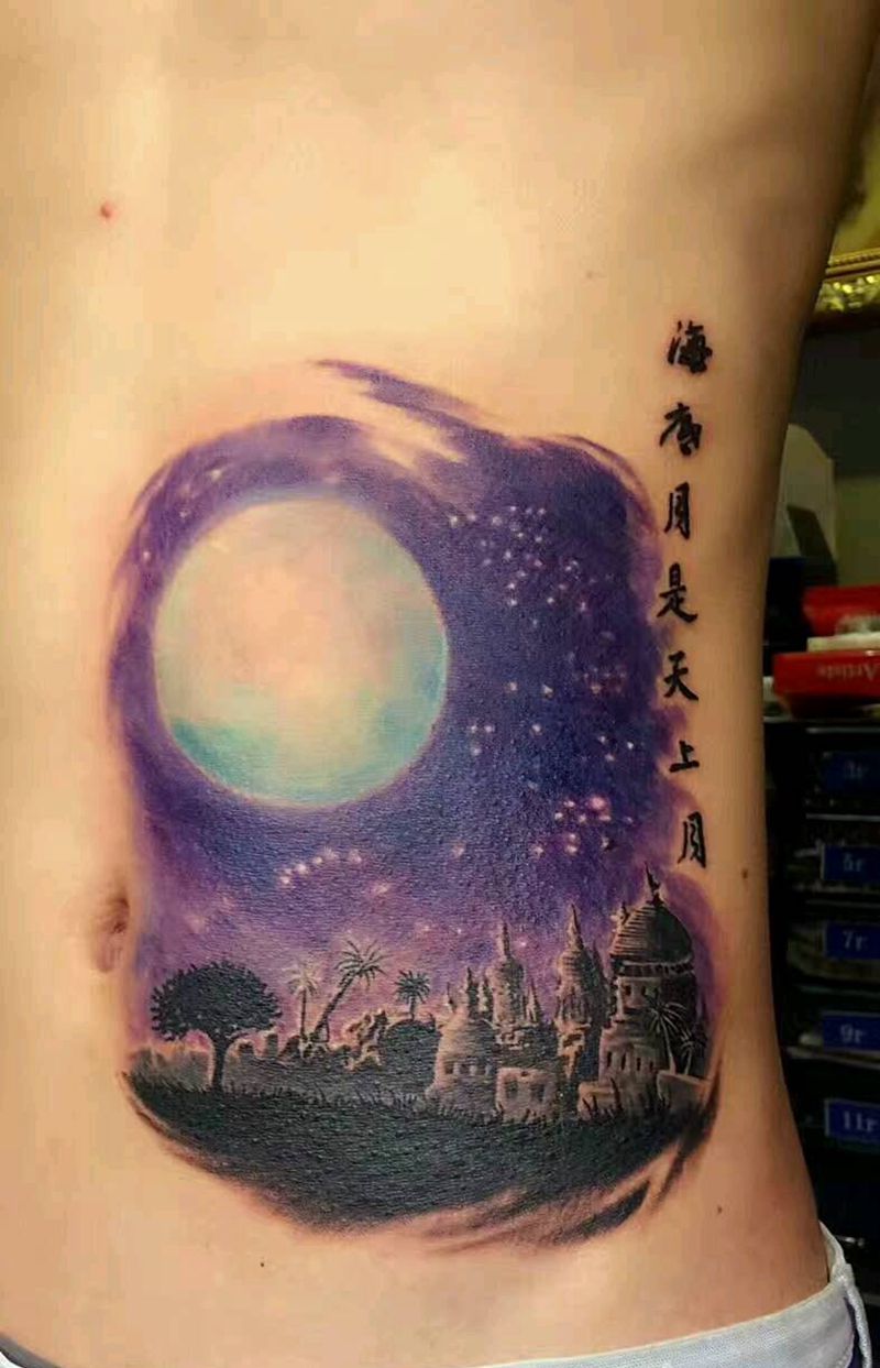 海底月是天上月纹身图片