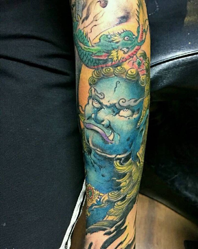 不动明王纹身图片