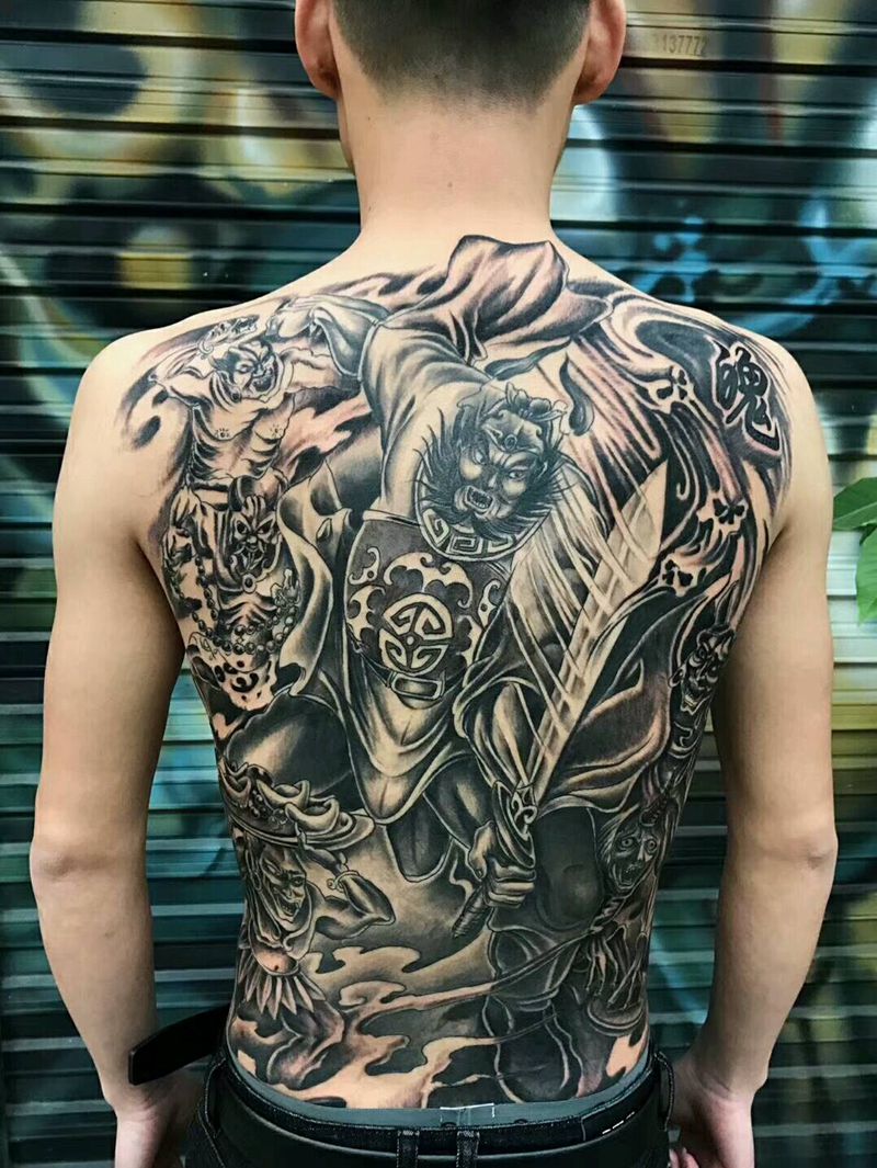 钟馗捉鬼纹身图片