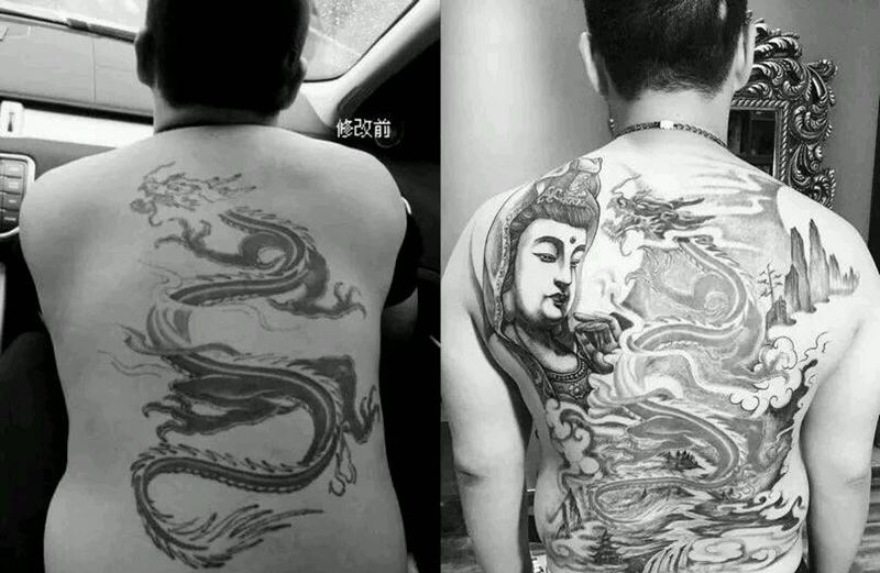 满背修改纹身图片