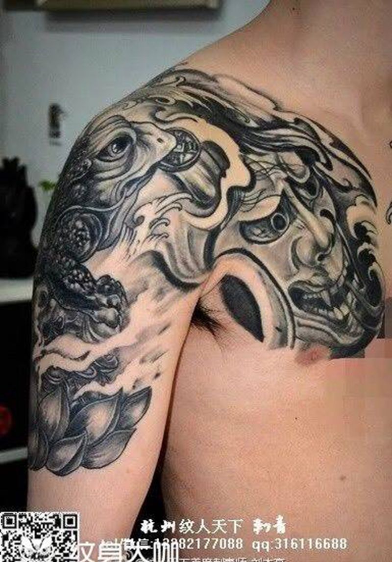 金蟾般若半甲纹身图片