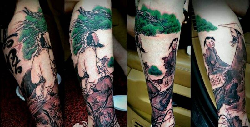 腿部纹身纹身图片