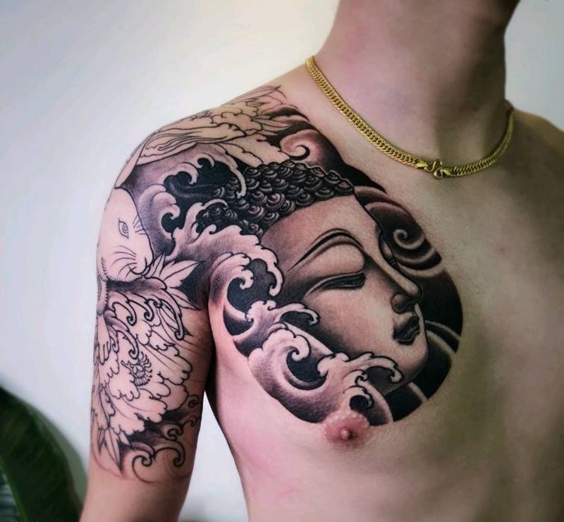 半甲纹身  未完成纹身图片