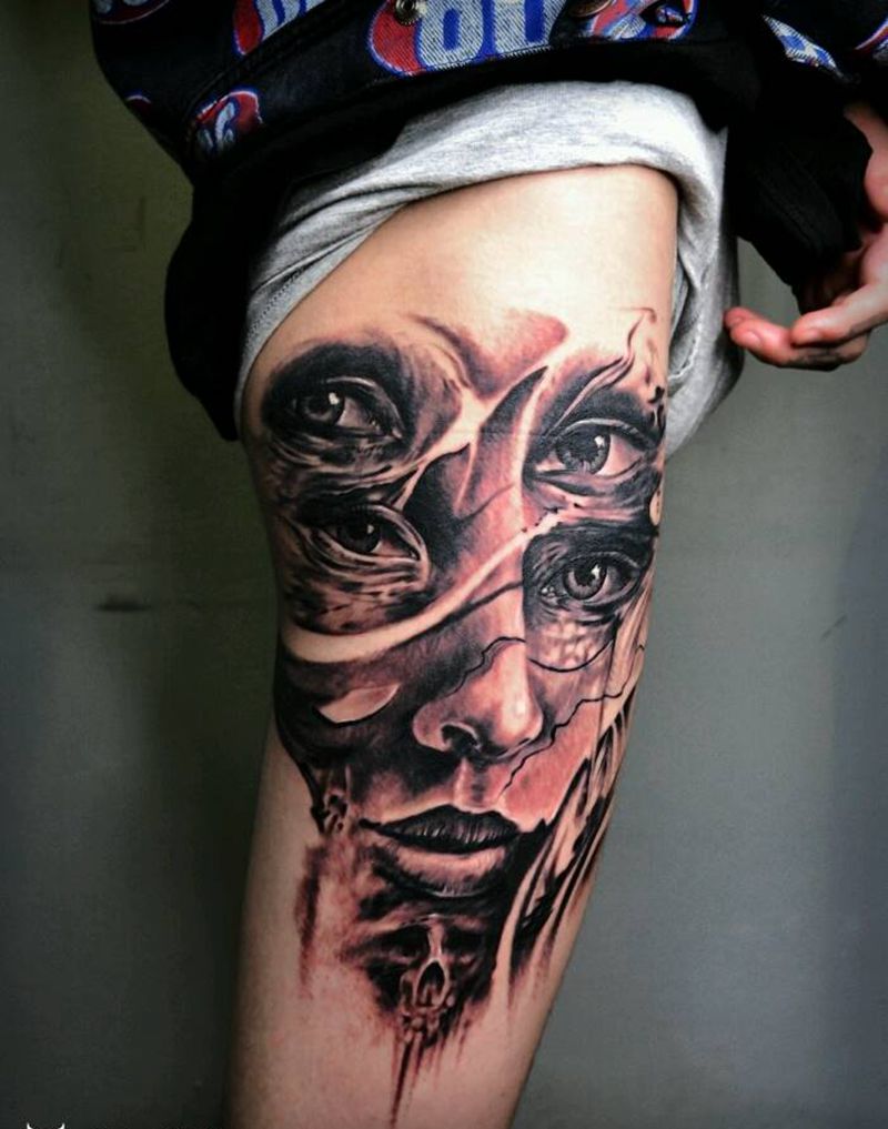 大腿纹身纹身图片