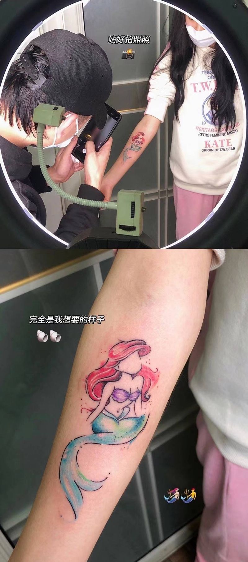 美人鱼纹身图片_手臂纹身图案