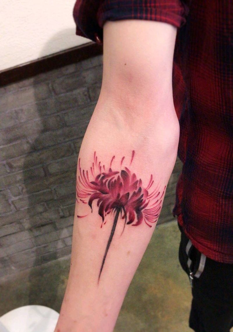 彼岸花纹身纹身图片_手臂彼岸花纹身图案
