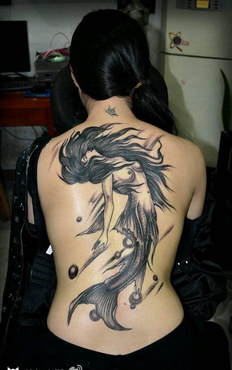 满背   天使纹身图片