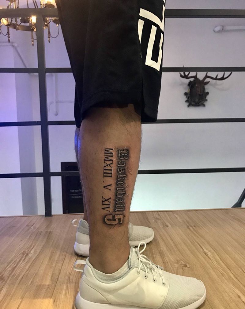 立体纹身纹身图片_成品腿部欧美清新写实原创几何纹身图案