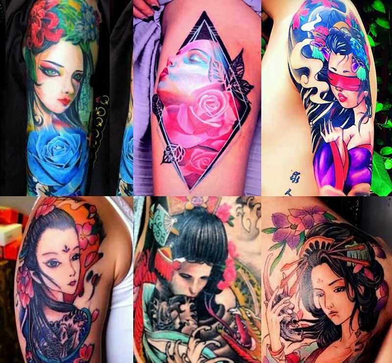 艺妓纹身图片