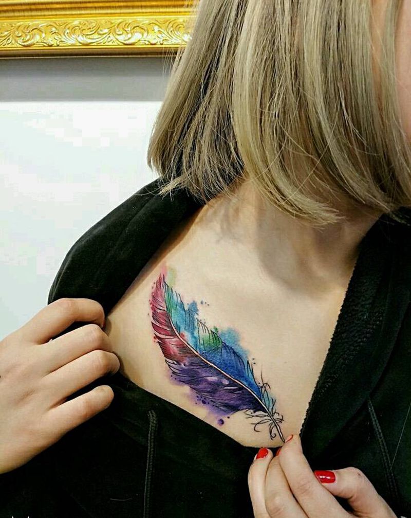 羽毛纹身图片