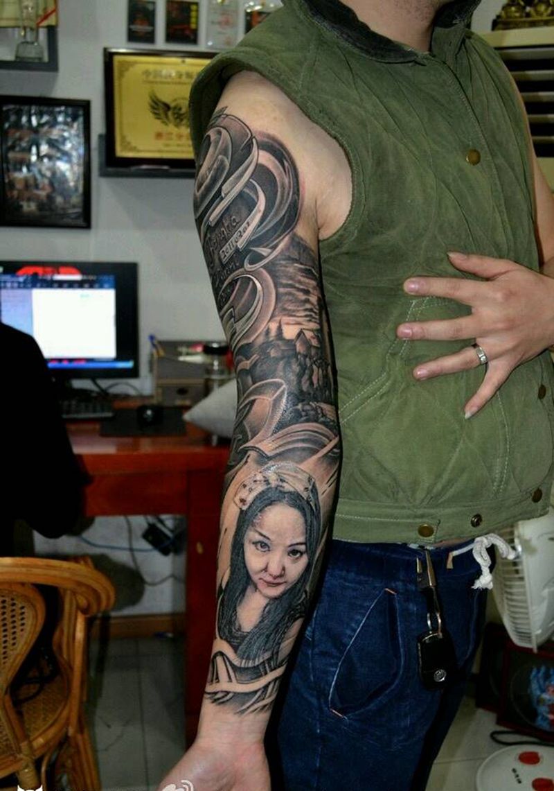 机械臂 人物纹身图片