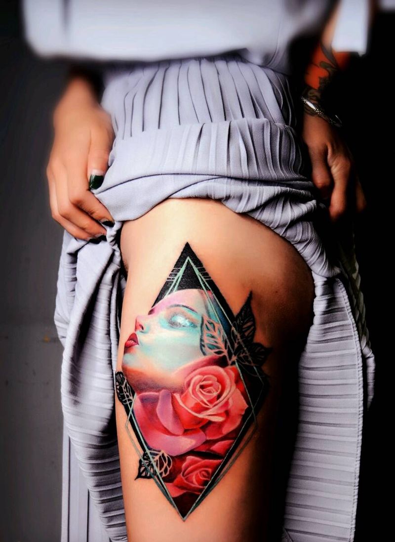 大腿纹身   欧美纹身图片