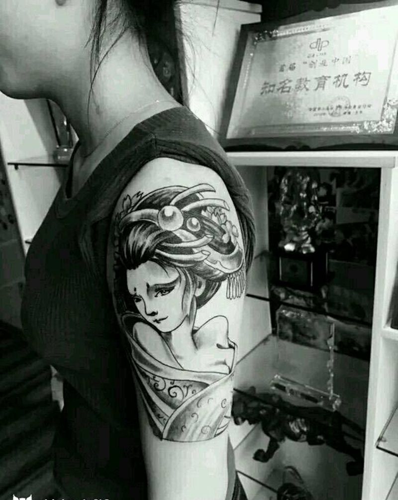 艺妓纹身图片