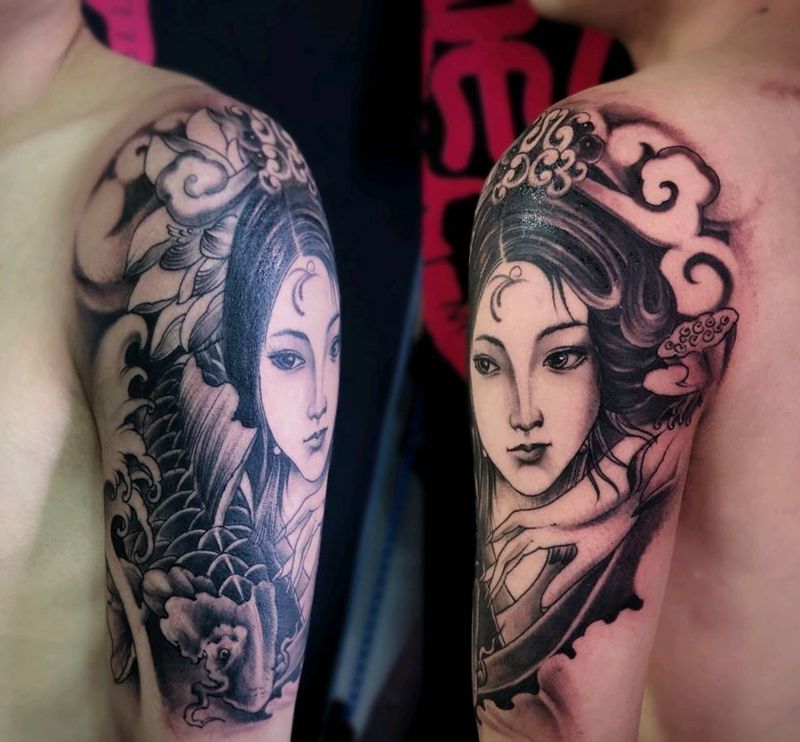 艺妓纹身   人物纹身纹身图片_手臂新传统纹身图案