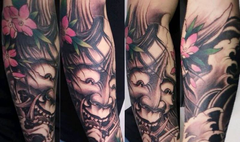 般若纹身纹身图片_手臂新传统般若纹身图案