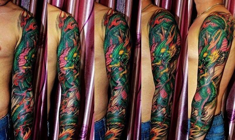 花臂 龙纹身图片