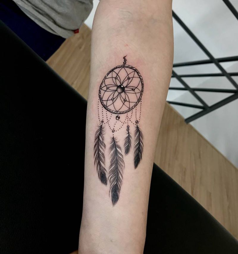 捕梦网纹身图片_成品手部手臂欧美写实几何原创静物纹身图案