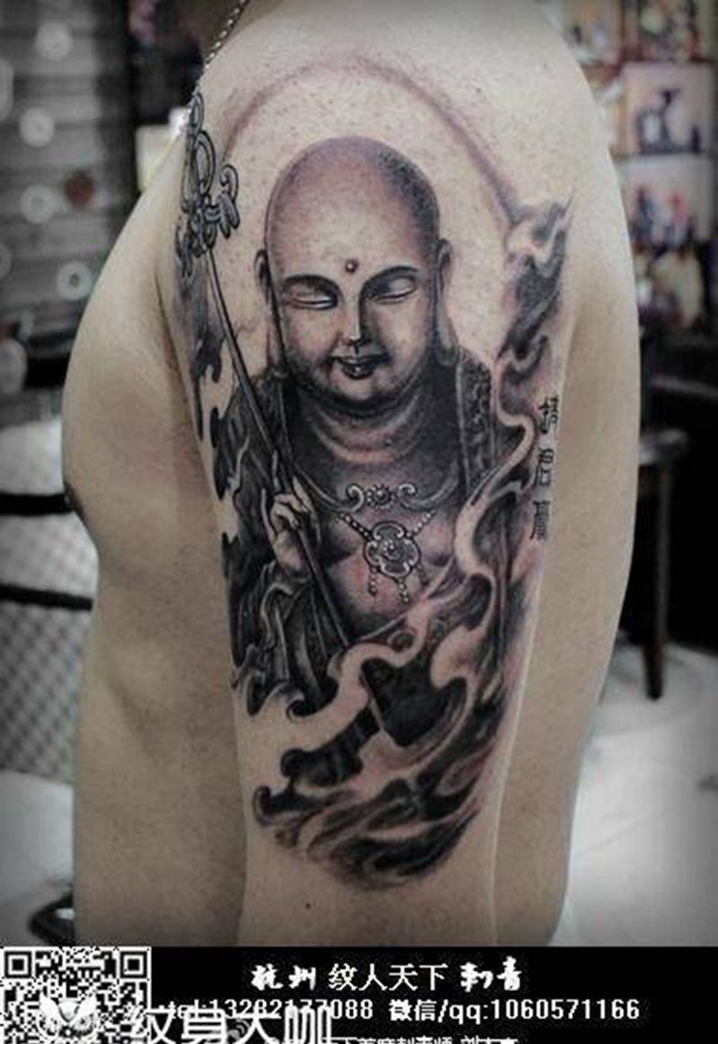 地藏王 半甲纹身图片