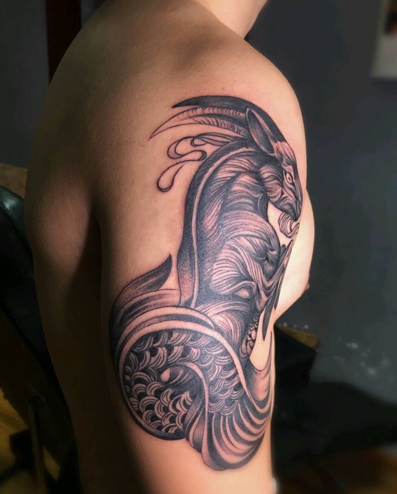 摩羯座纹身图片