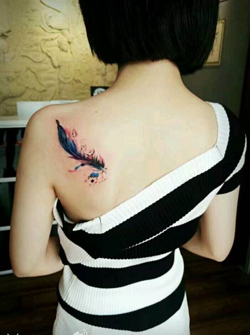 羽毛纹身图片
