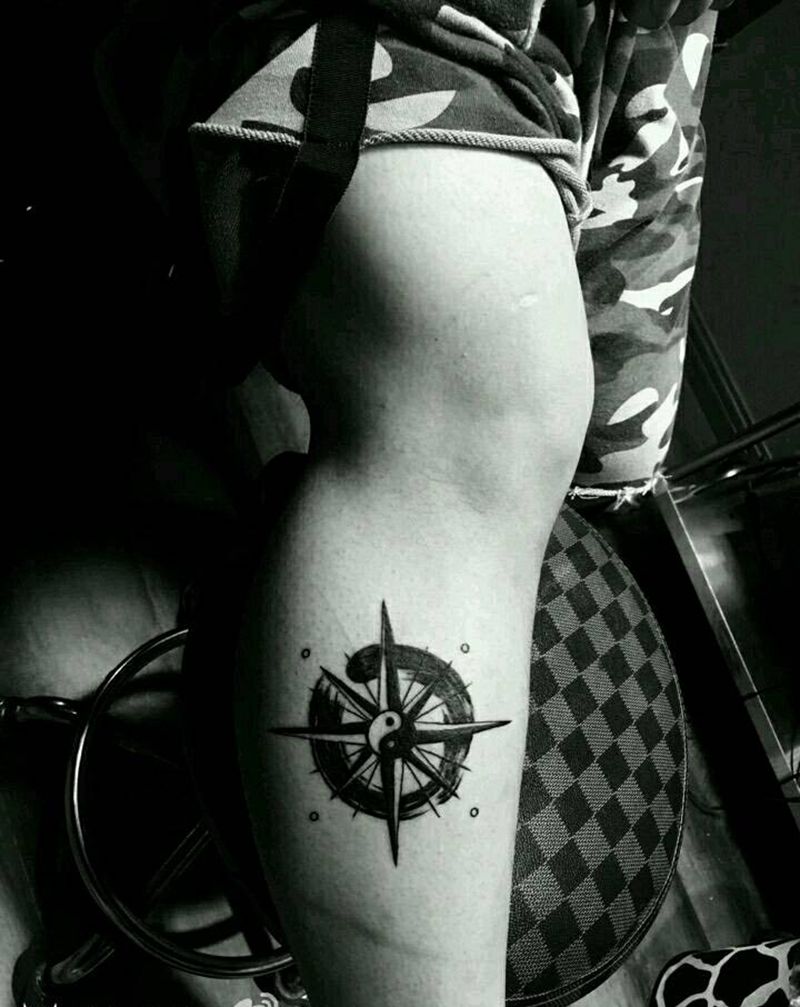 指南针纹身图片