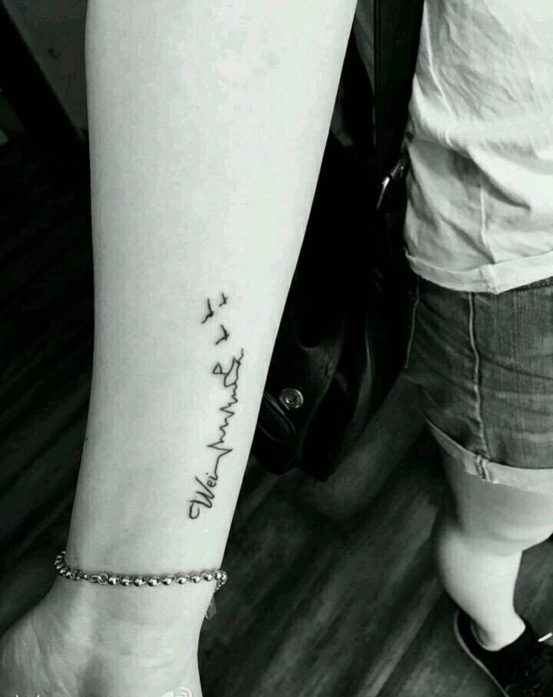 心电图纹身图片