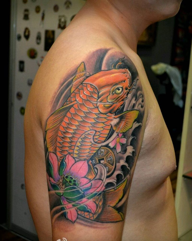鲤鱼纹身   大臂纹身纹身图片