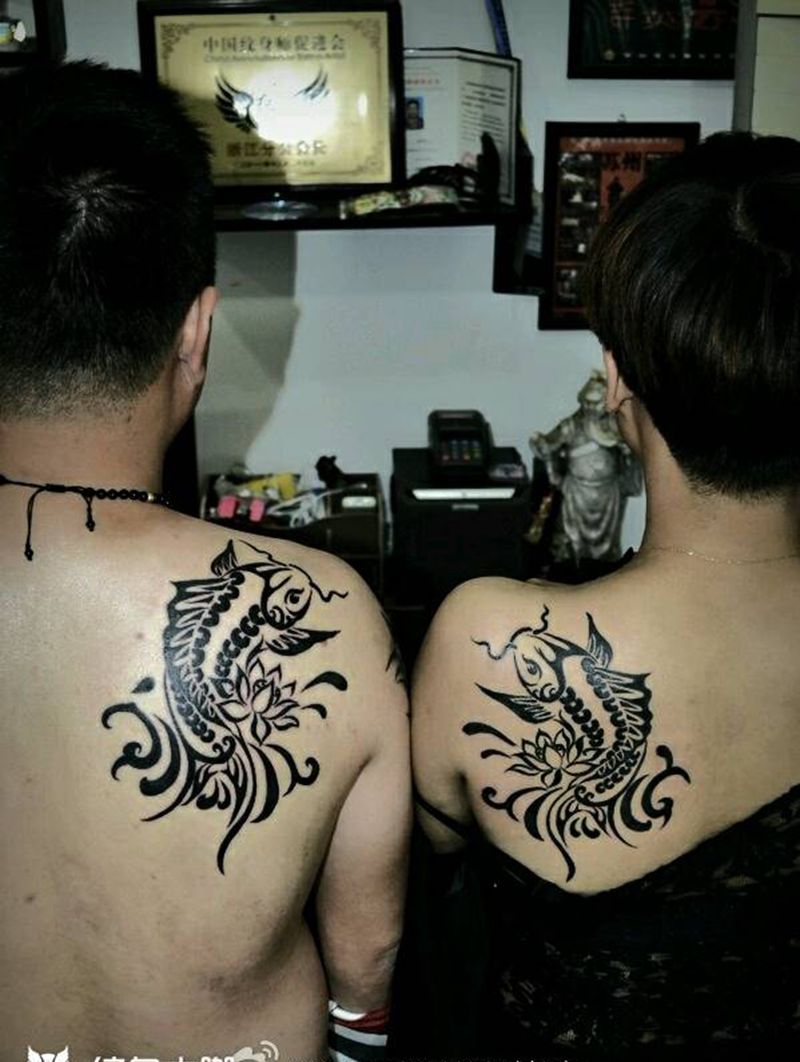 图腾鱼   情侣纹身纹身图片