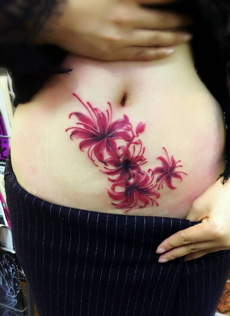 遮盖剖腹产刀疤纹身纹身图片