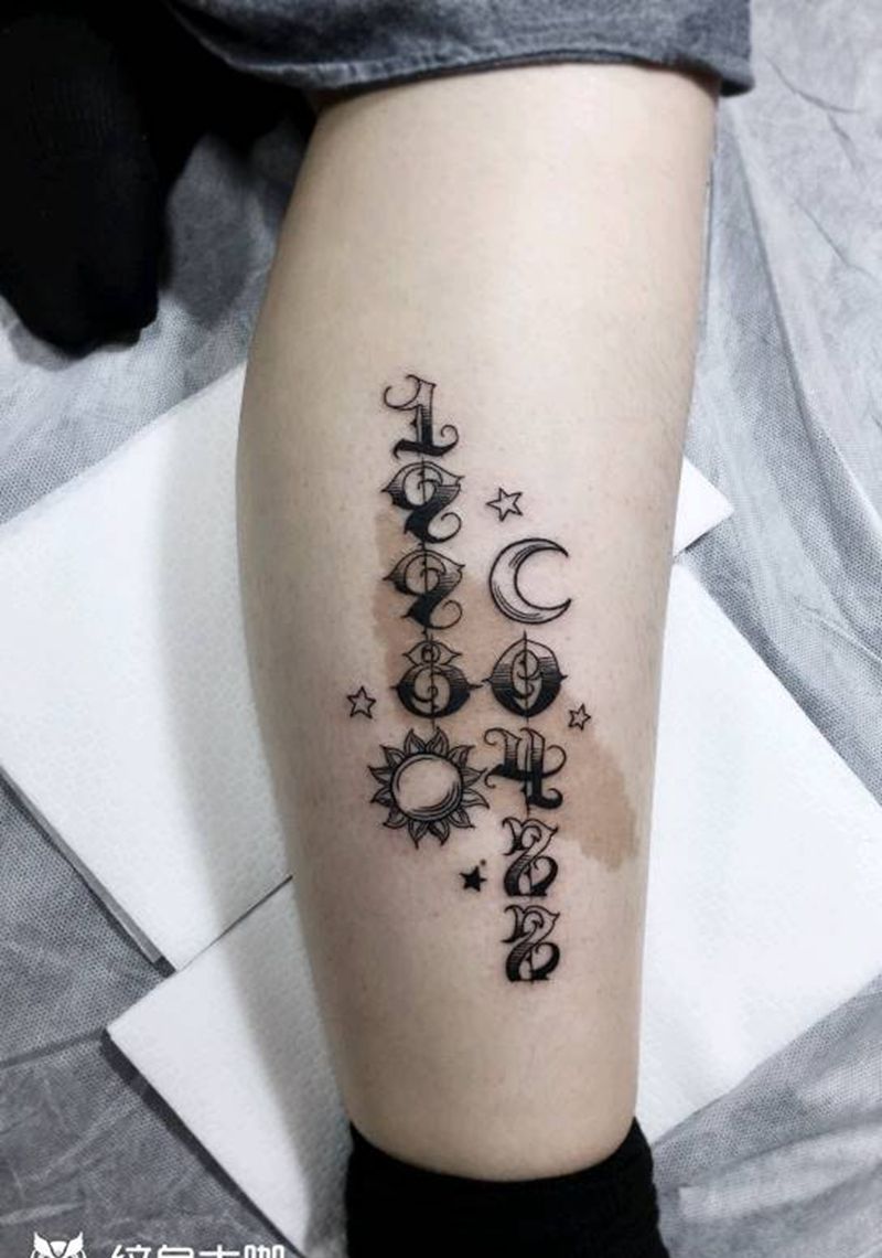 小腿纹身纹身图片_腿部纹身图案