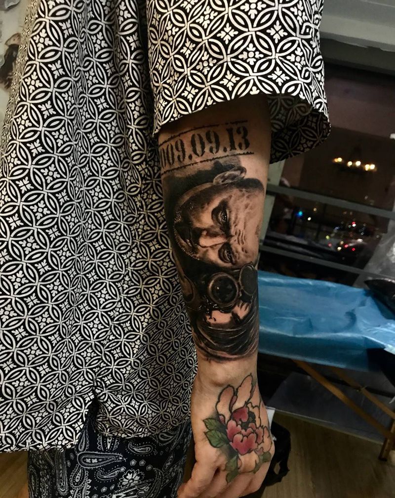 杀手-Lisa作品纹身图片_成品手臂手部欧美肖像写实原创人物宗教纹身图案