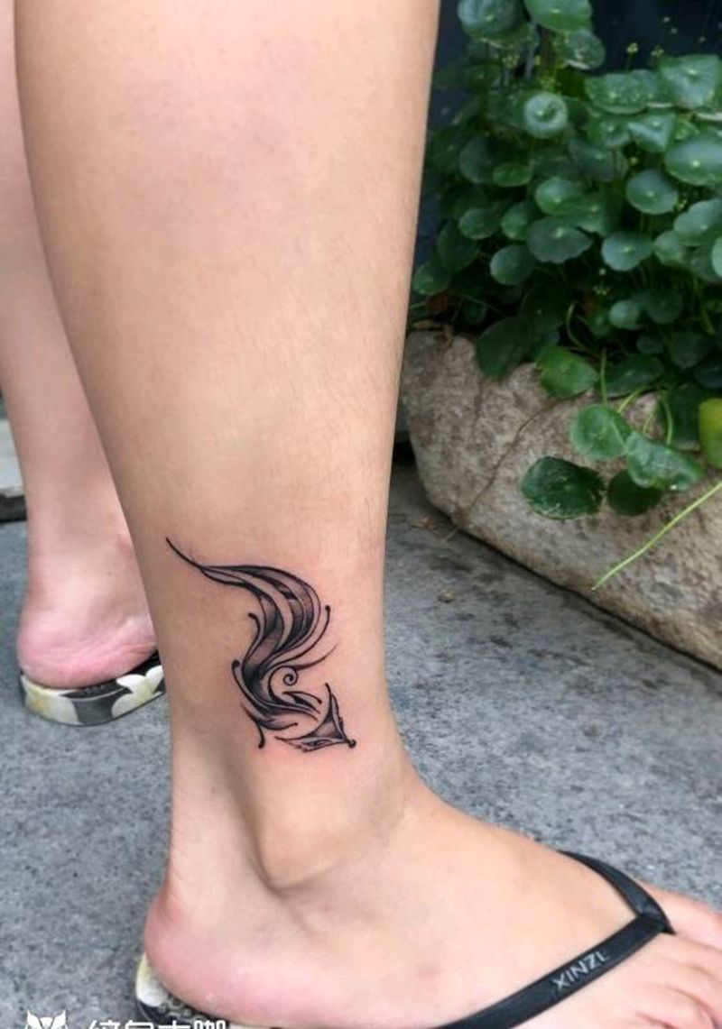 脚踝纹身纹身图片_腿部纹身图案