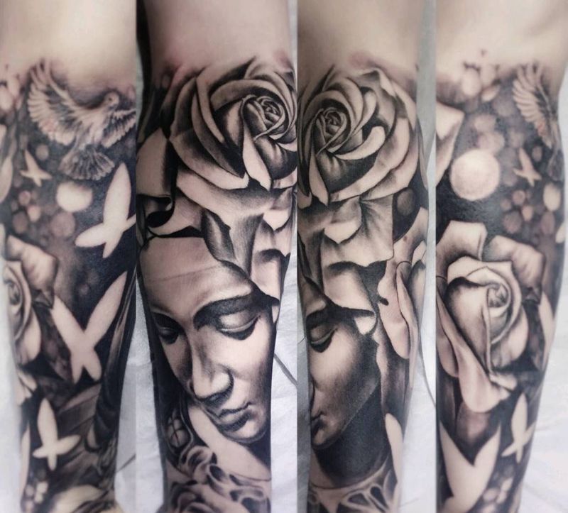 圣母玛利亚纹身图片