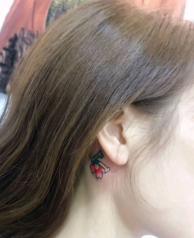 耳后纹身纹身图片_耳后纹身图案