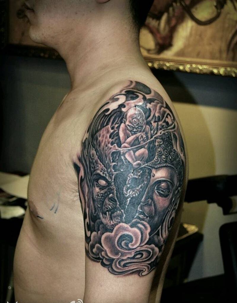 佛魔一念之间纹身图片