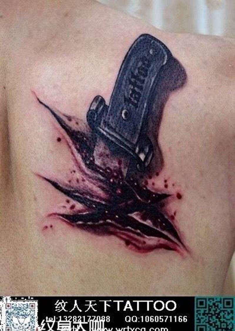 刀纹身图片