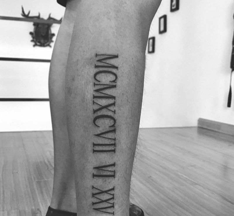 罗马数字纹身图片_成品手臂欧美几何静物原创纹身图案