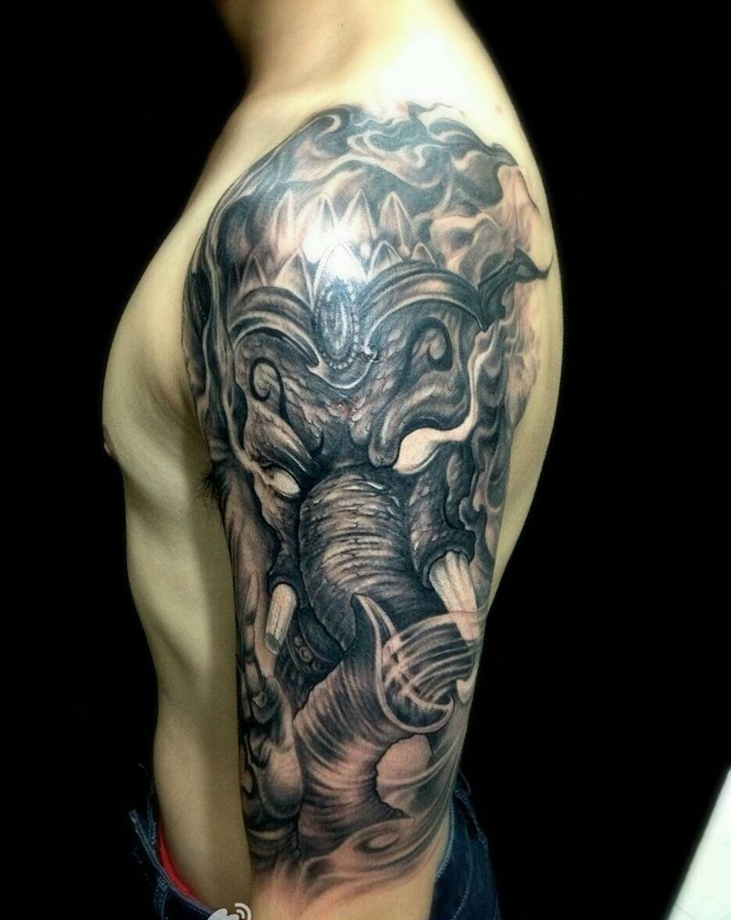 象神纹身  大臂纹身纹身图片