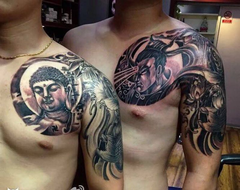 双半甲纹身图片