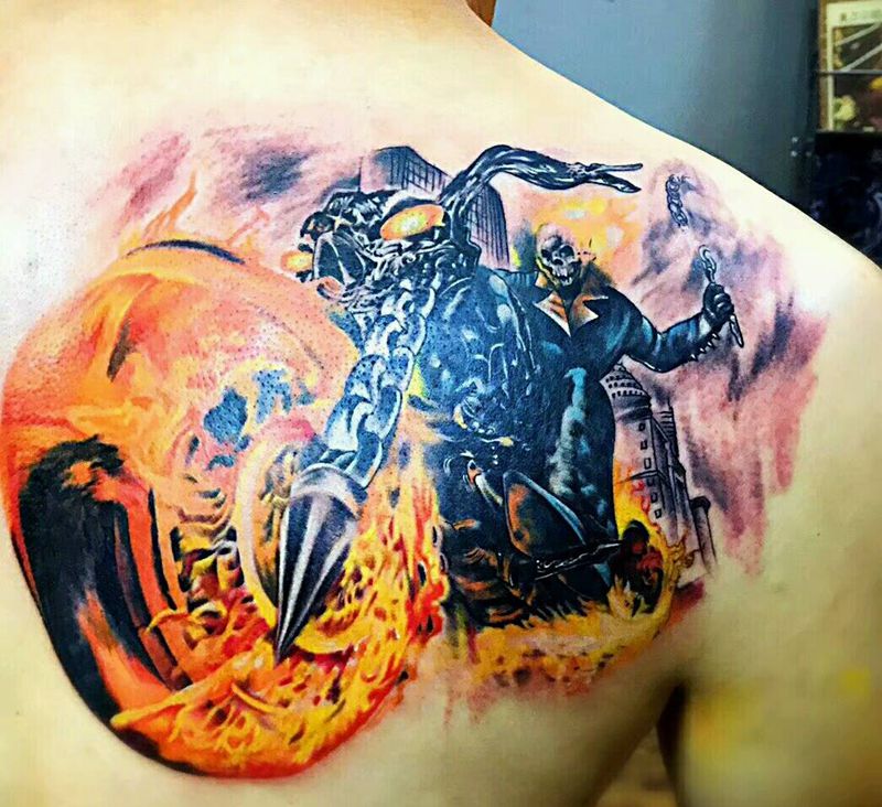 恶灵骑士纹身图片