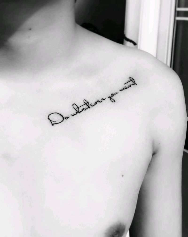 字母纹身纹身图片_胸部纹身图案