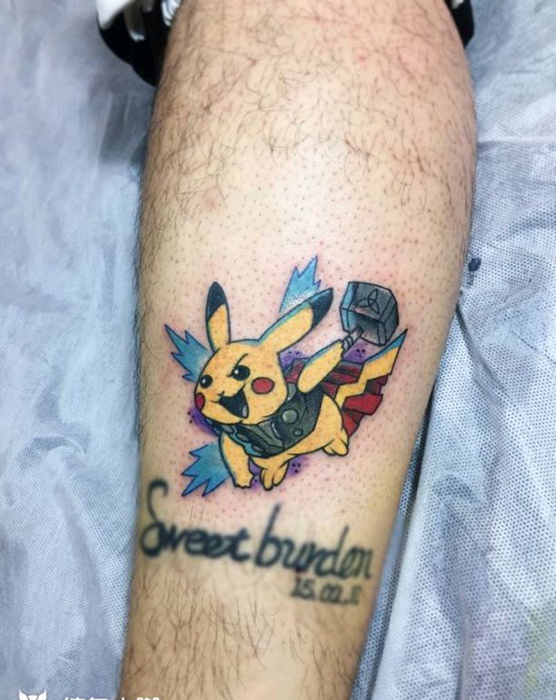 皮卡丘纹身图片_手臂纹身图案