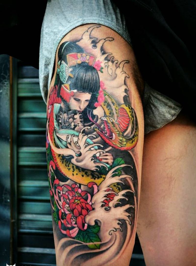 大腿纹身纹身图片